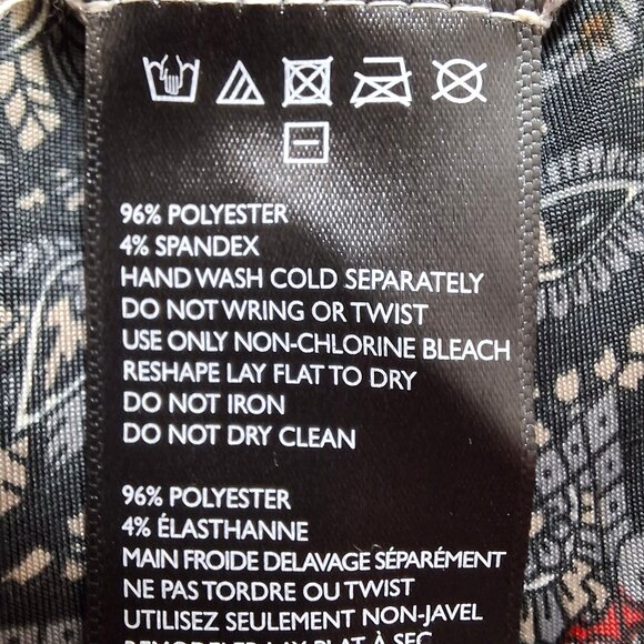 Eoote Grey Pailsley Empire Fit n Flare Mini Dress Size M Stretch Flutter Sleeves - Picture 14 of 16